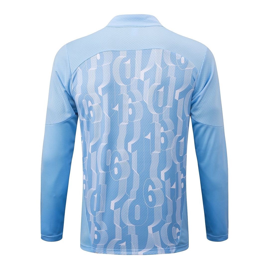 Conjunto Manchester City Zíper Curto Azul