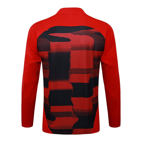 Conjunto AC Milan Zíper Curto Treino Vermelho