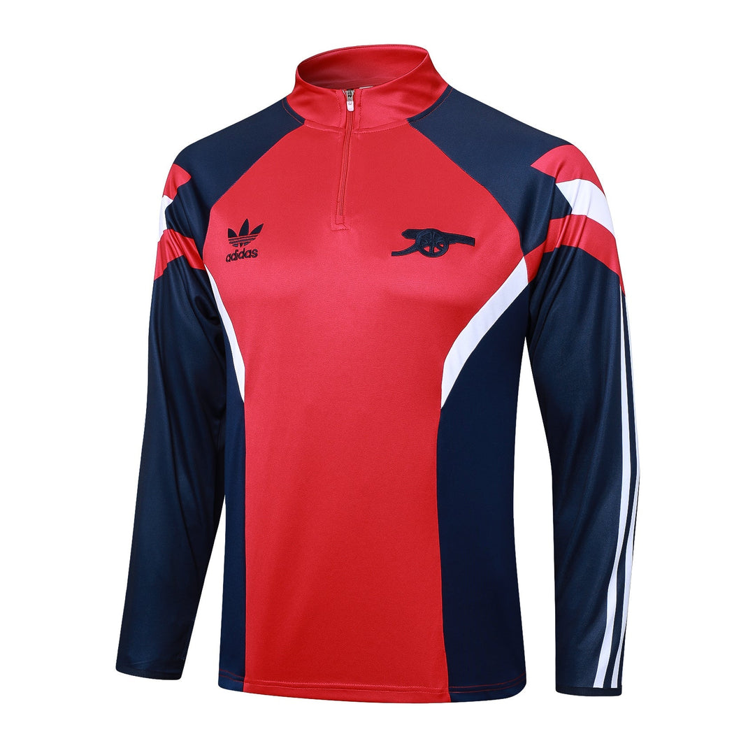Conjunto Arsenal Zíper Curto Vermelho e Azul