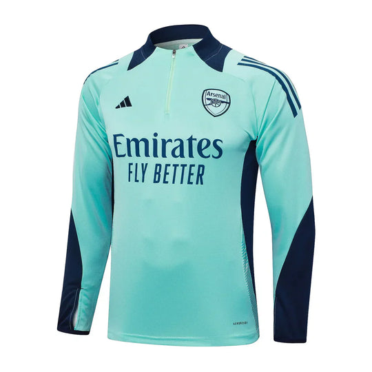 Conjunto Arsenal Zíper Curto Treino Azul Turquesa 2024/25