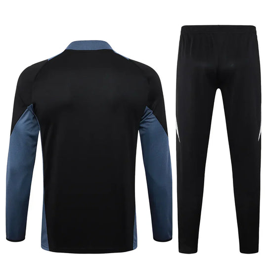 Conjunto Manchester United Zíper Curto Treino Preto 2024/25