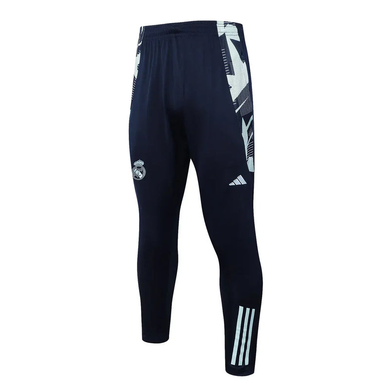 Conjunto Real Madrid Zíper Curto Treino Azul Turquesa 2024/25