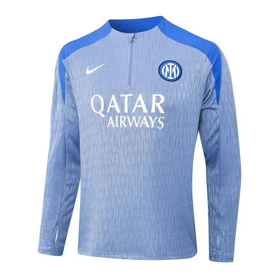 Conjunto Inter de Milão Zíper Curto Treino Azul Claro 2024/25
