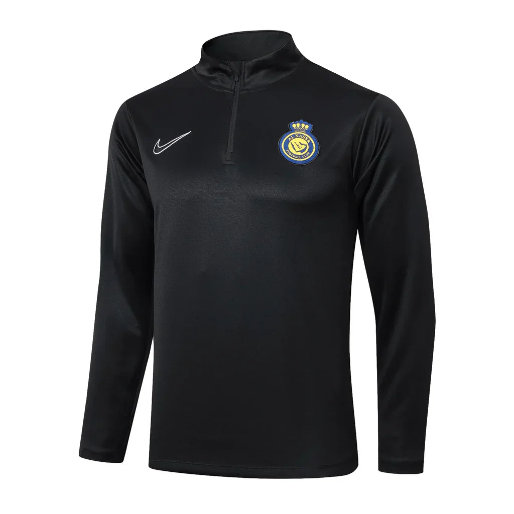 Conjunto Al Nassr Zíper Curto Treino Preto 2024/25