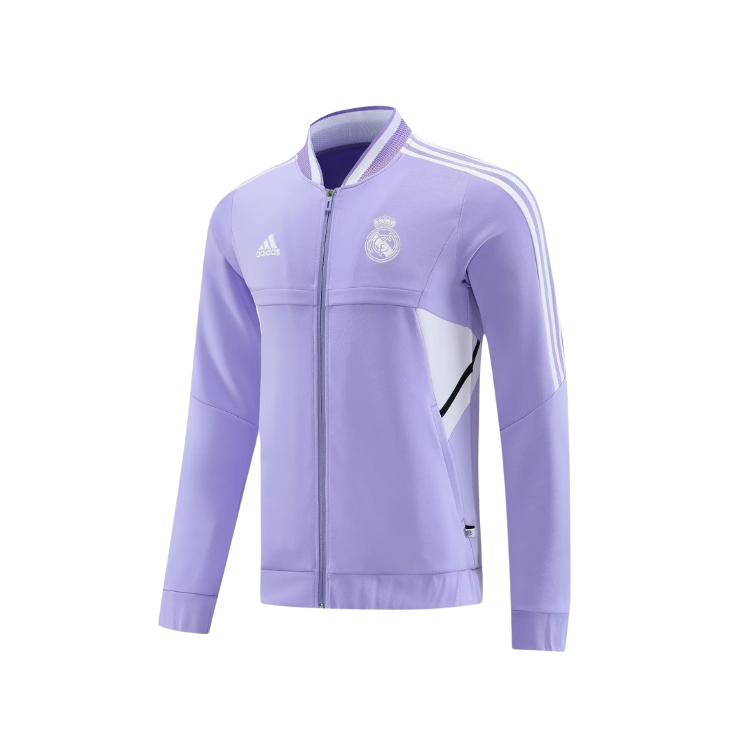 Conjunto Real Madrid Zíper Curto Lilás e Preto
