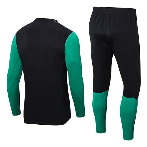 Conjunto Real Betis Zíper Curto Preto e Verde