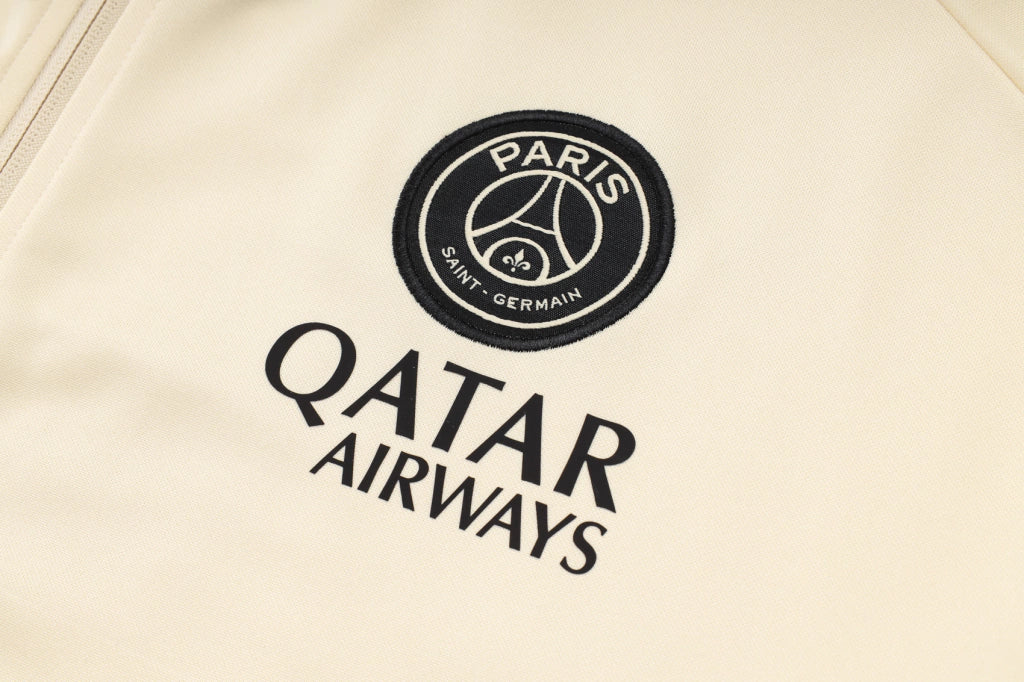 Conjunto Paris Saint Germain Zíper Longo Bege